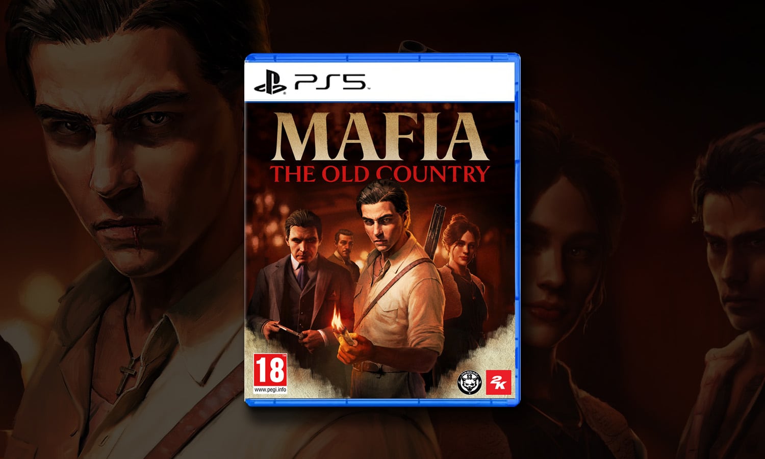 Boîtier du jeu Mafia sur PS5 posé devant une manette PlayStation 5